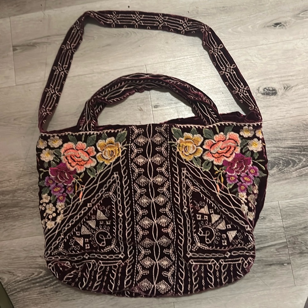 Johhny Was velvet tote